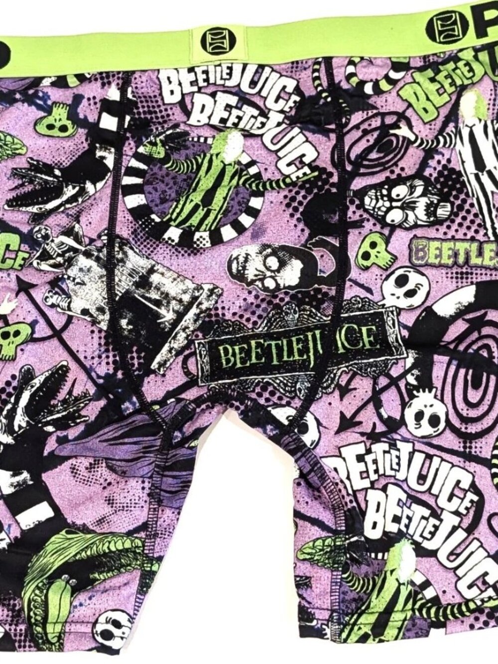 PSD Mens Beetlejuice Sandworm Boxer Briefs XL Slime Green Purple Standard Fit